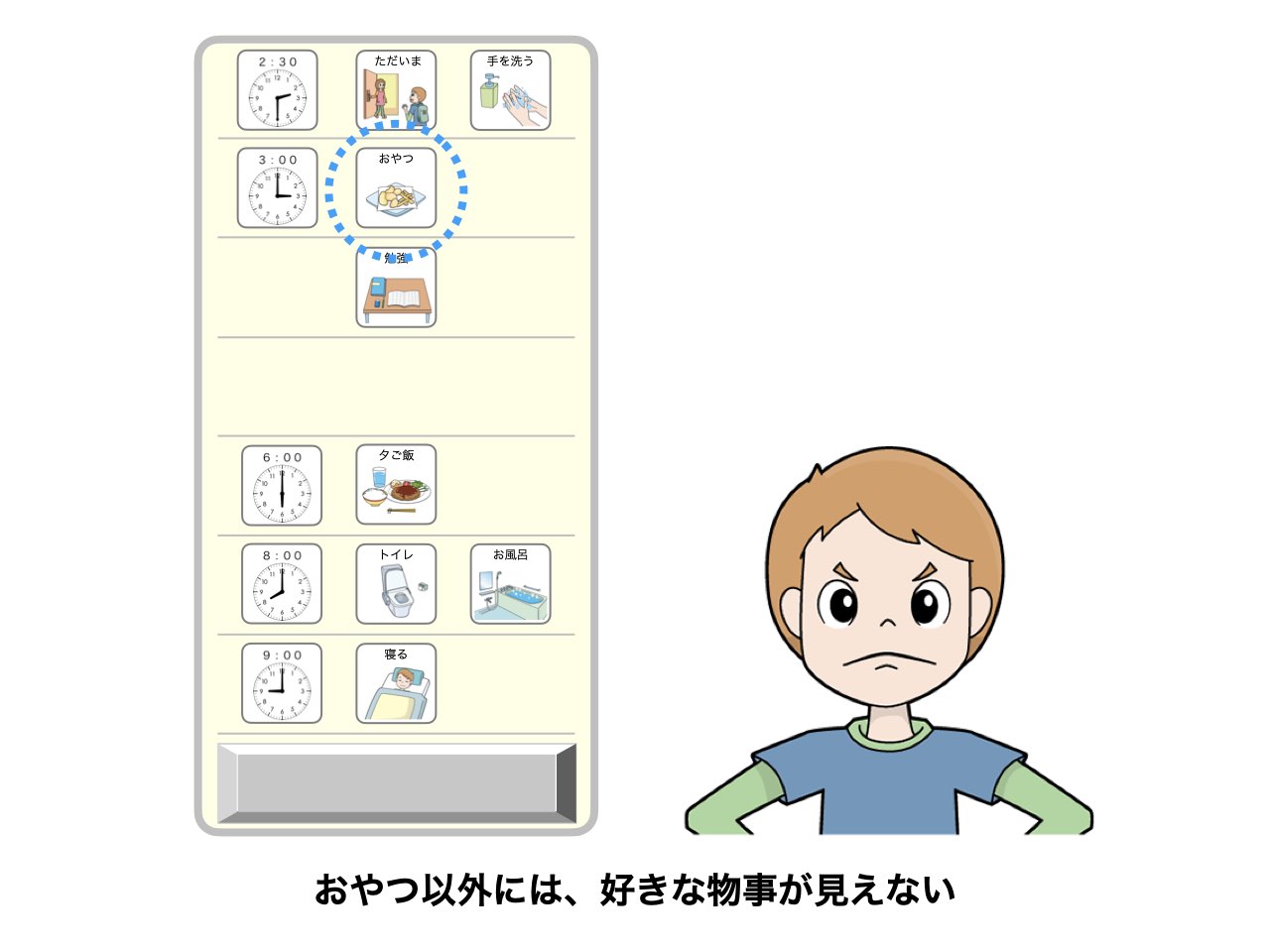 おやつ以外には、好きな物事が見えない